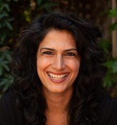 Niloufar Khonsari is a woman with brown skin and long black hair